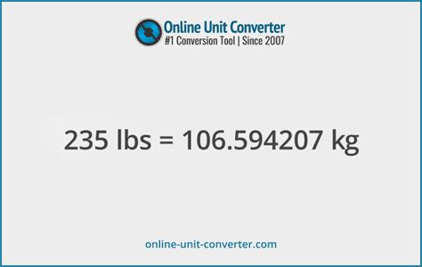 Convert 235 Pounds to Kilograms